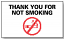 stock static cling reminders, no smoking, Thank You for Not Smoking