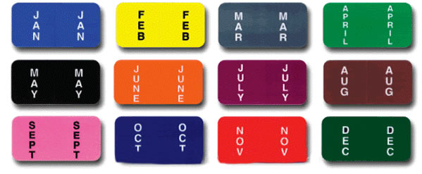 Month Color Coding Labels