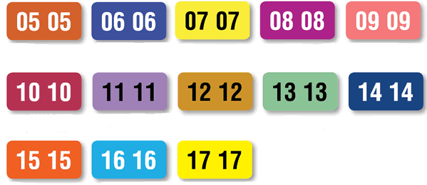 Year Color Coding Labels