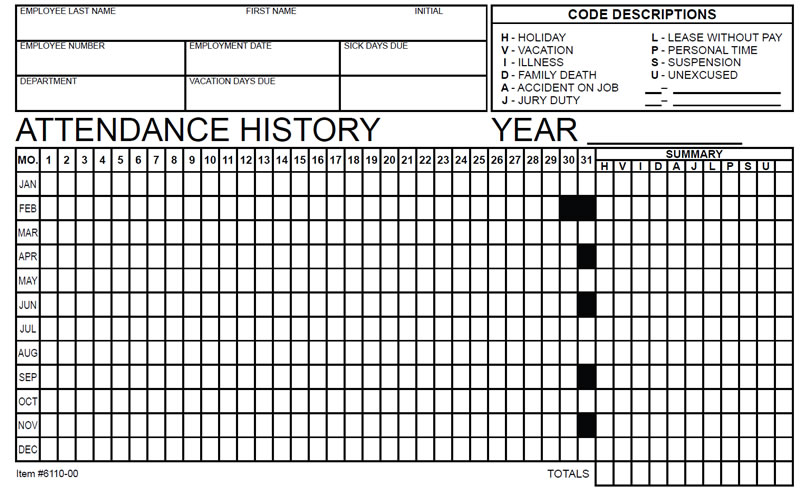 Employee Attendance Tracker Form