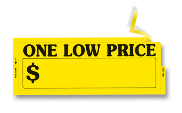 One Low Price Window Sticker
